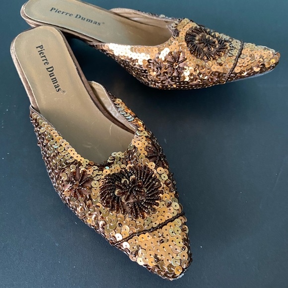 Pierre Dumas Shoes - Formal Holiday or Wedding Sequin Slides Sz 7